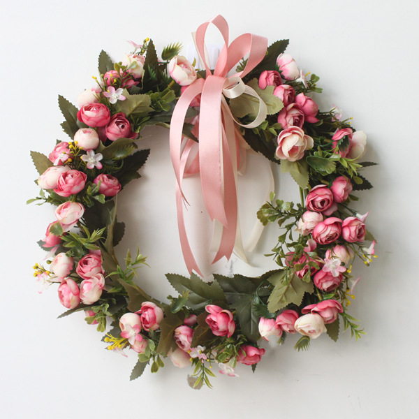 Artificial flower silk cloth flower wall decoration door decoration wreath lintel flower strip outdoor wedding holiday decoration fake flower Amazon