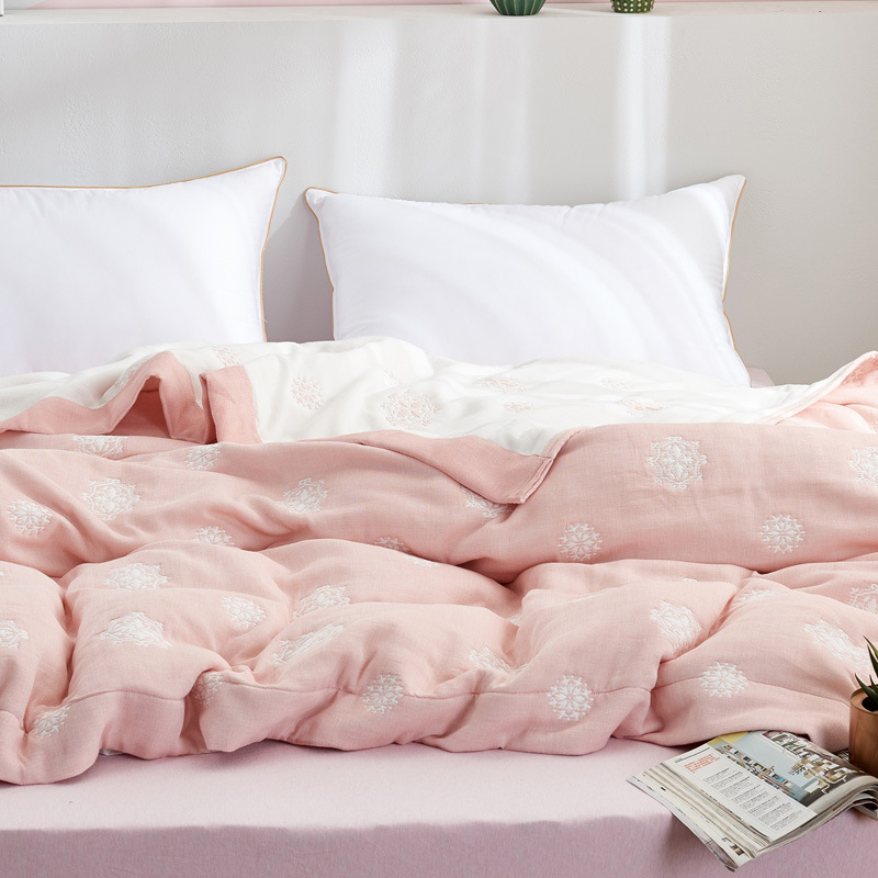 Cotton Eight-layer Gauze Towel Quilt Breathable Summer Cool Quilt Air-conditioning Quilt Machine Washable Bed Sheet Double Cotton Casual Blanket Cover