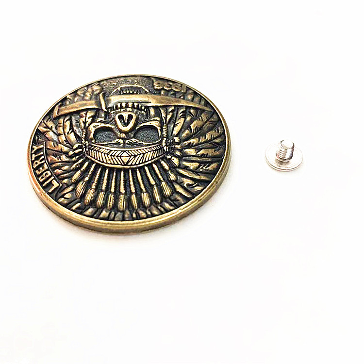 New Embossed American Bone Head Cloth Buckle DIY Handmade Leather Leather Art Decorative Buckle Wallet Keychain Accessories