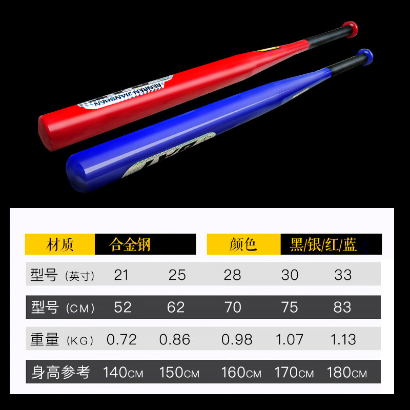 Factory wholesale 25 inch steel baseball bat car outdoor self-defense baseball bat