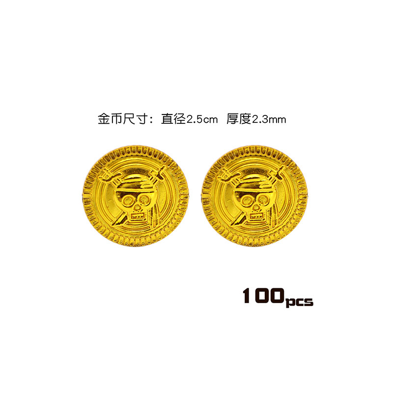 Export Halloween Party Promotional Decorations Plated Gold Coins Pirates Gold Coins Toy Game Coins