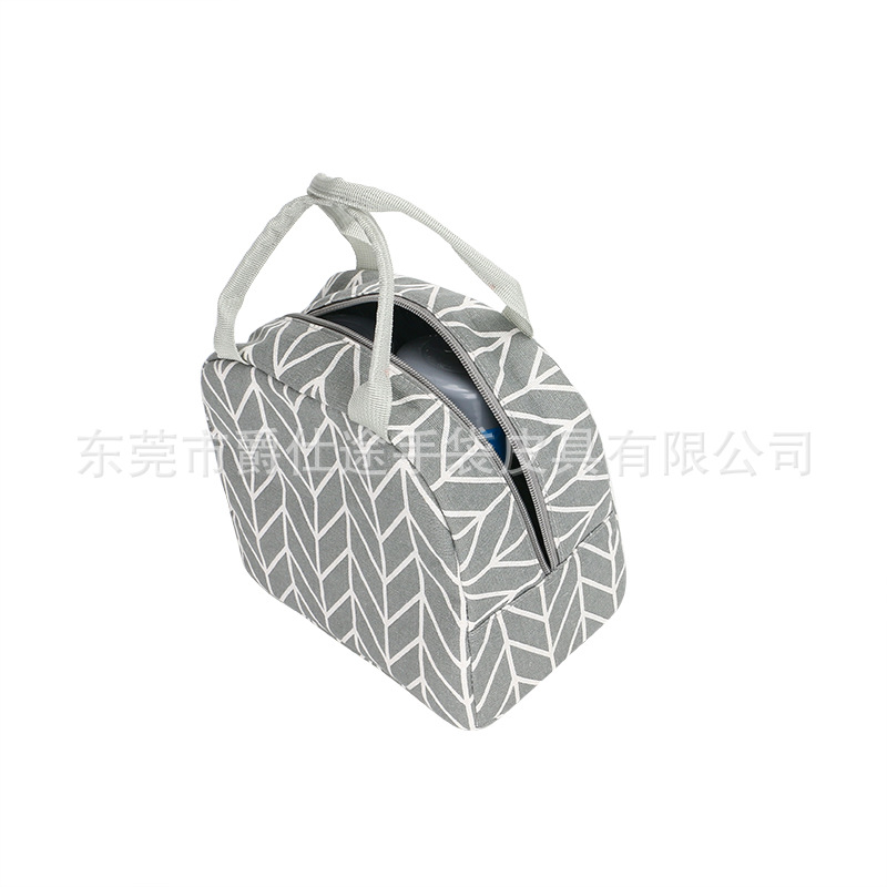 New Fashionable Linen Cold Ice Bag, Simple Printed Linen Lunch Bag, Hand-Held Insulated Bag with Rice
