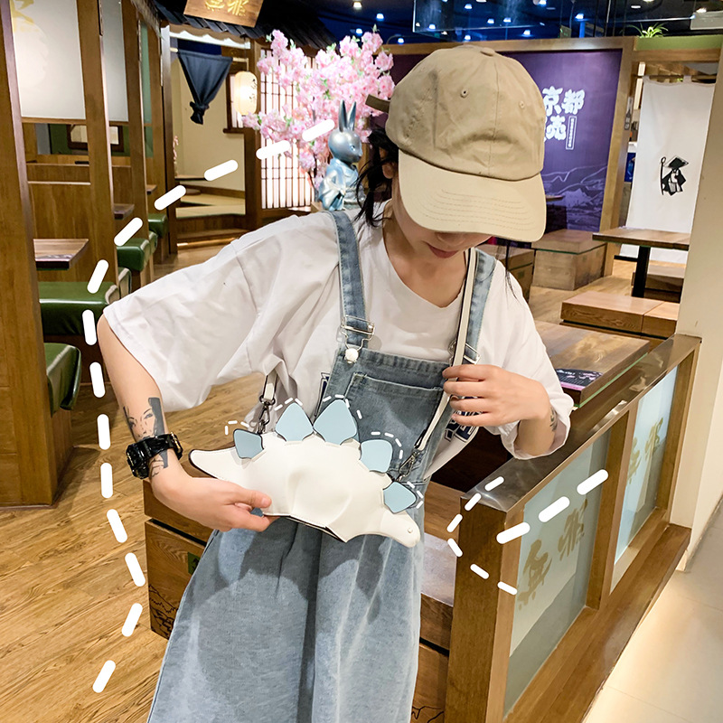 European and American Fashion Cartoon Creative Dinosaur Animal Crossbody Bag Fashion Contrast Color Cute Women's Shoulder Bag Cute Animal Bag