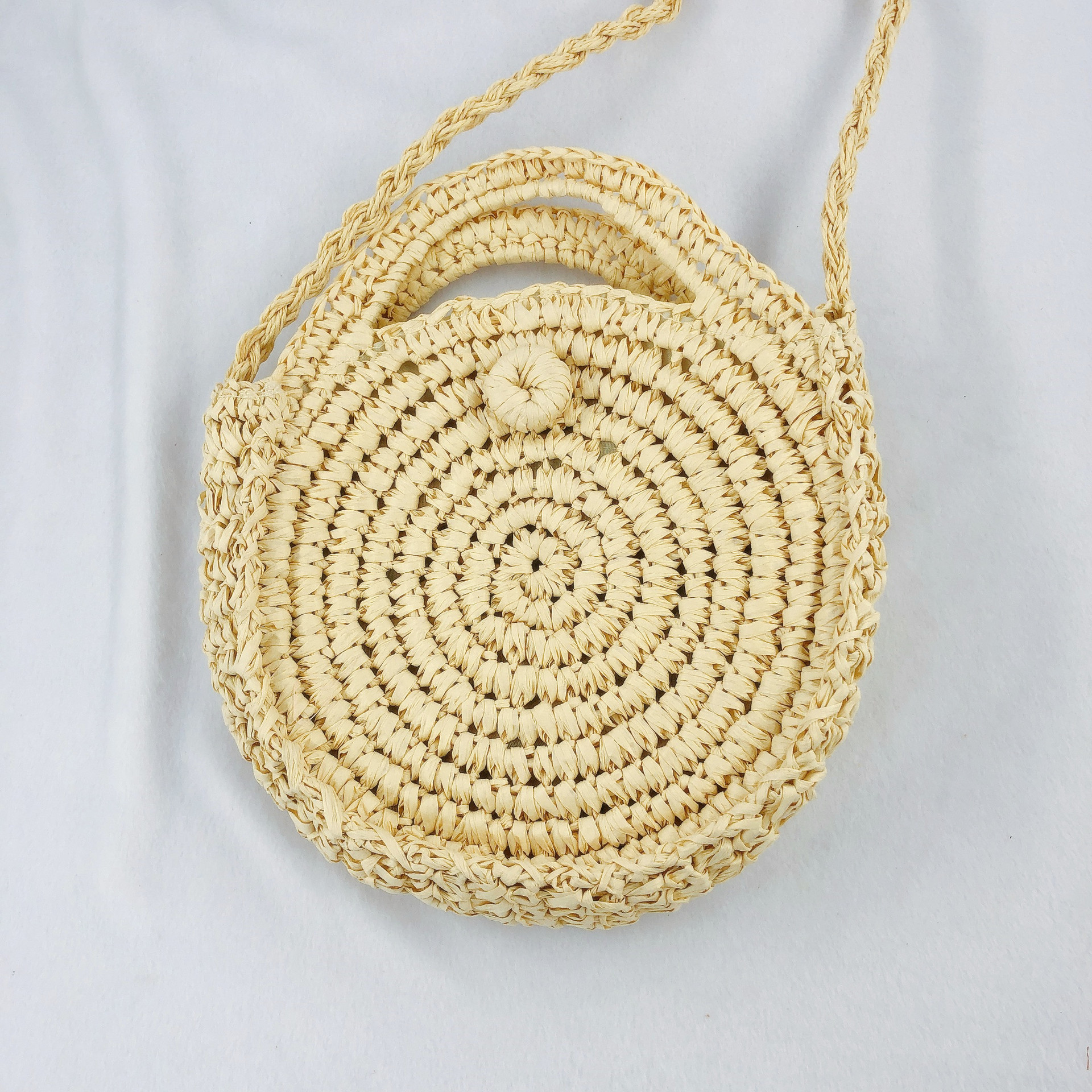 A generation of straw woven bag factory direct round fashion paper rope women's bag ins shoulder diagonal Korean women's bag