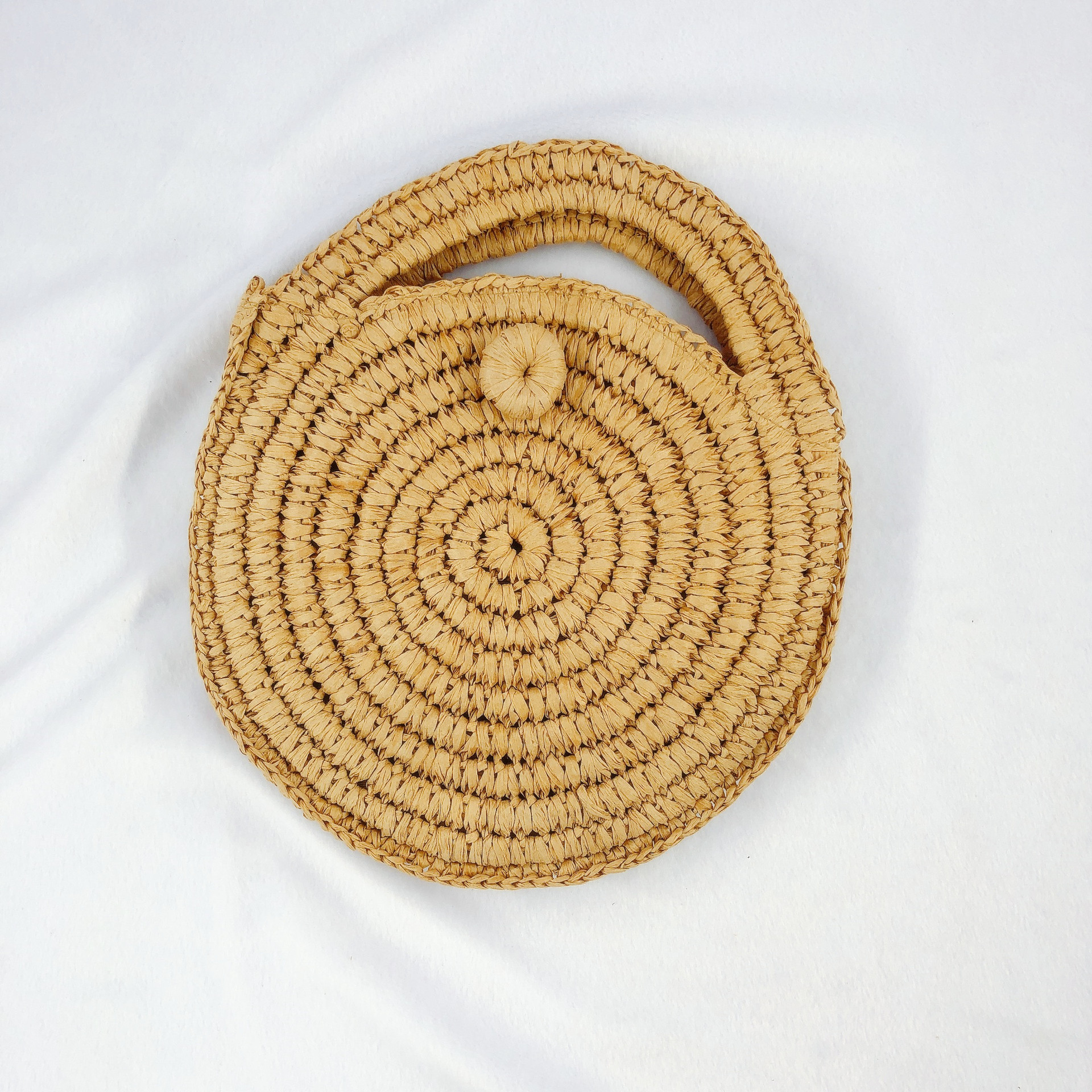 A generation of straw woven bag factory direct round fashion paper rope women's bag ins shoulder diagonal Korean women's bag