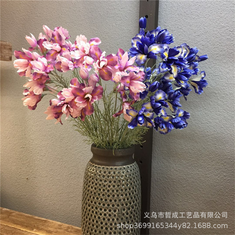 Элитный искусственный цветок Алиса Ирис для декора гостиной спальни, флористической студии, свадебной фотосессии