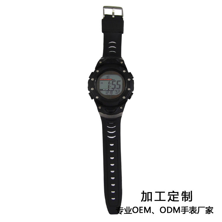 2021 male and female student large dial plastic electronic watch multi-function radio wave movement simple digital display