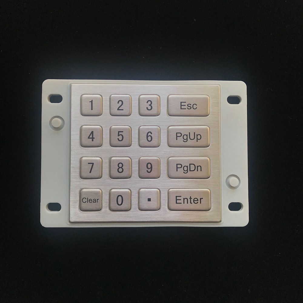 Клавиатура с металлическим корпусом, водонепроницаемая и пылезащитная, 16 клавиш, промышленный класс, из нержавеющей стали