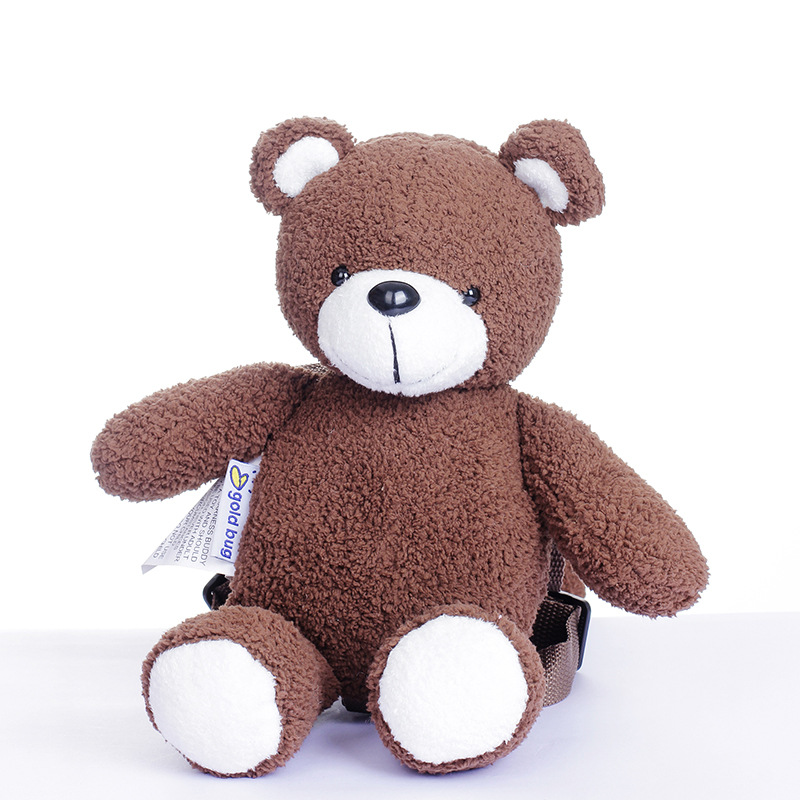 Оптовая продажа детского рюкзака против потери снаружи Плюшевая игрушка коричневый медведь Рюкзак для малышей для обучения ходьбе