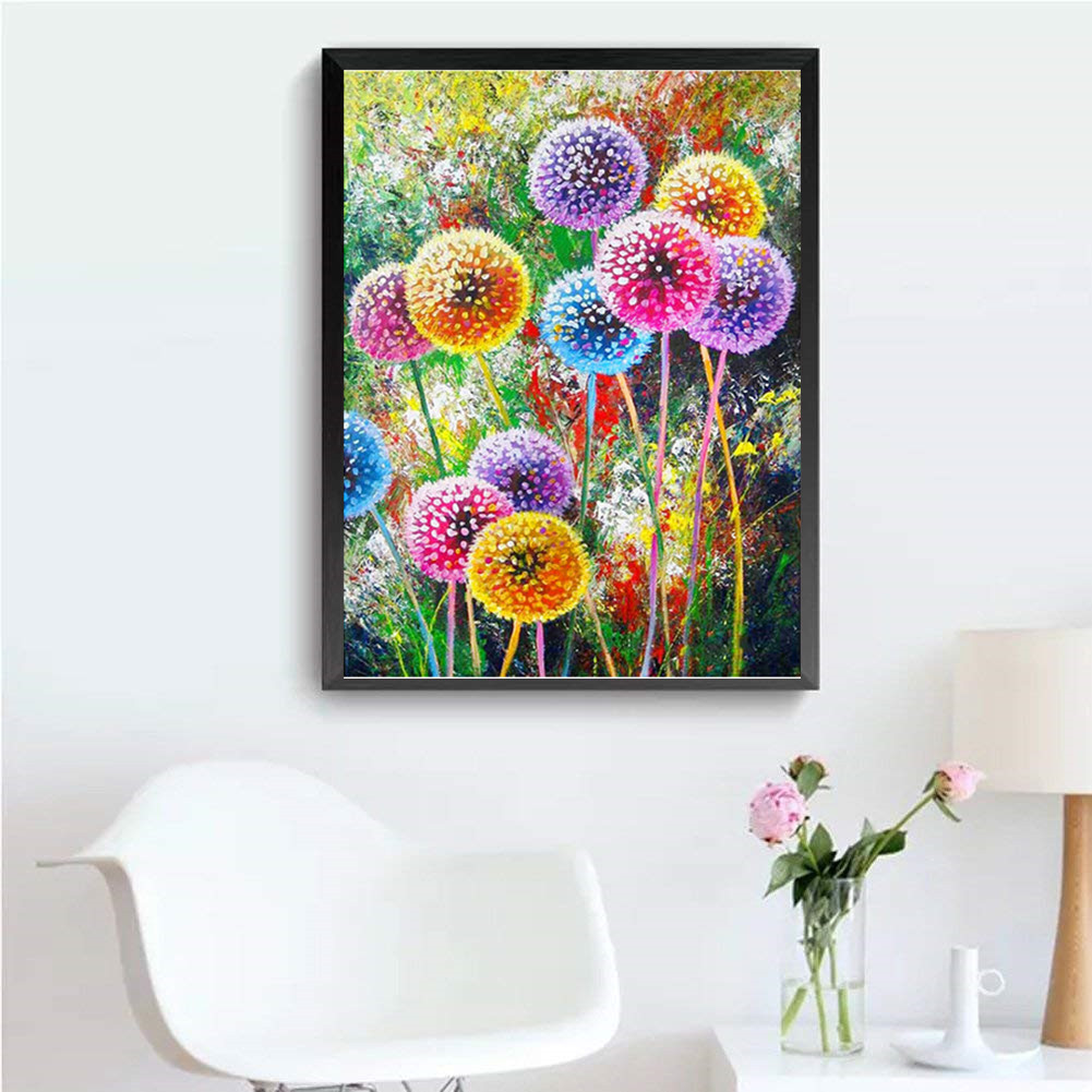 5D Diamond Painting Full of Diamonds Dandelion Cross-Stitch Dot Diamond DIY Embroidery Decorative Painting Ornament Bedroom Study Resin Round Diamond