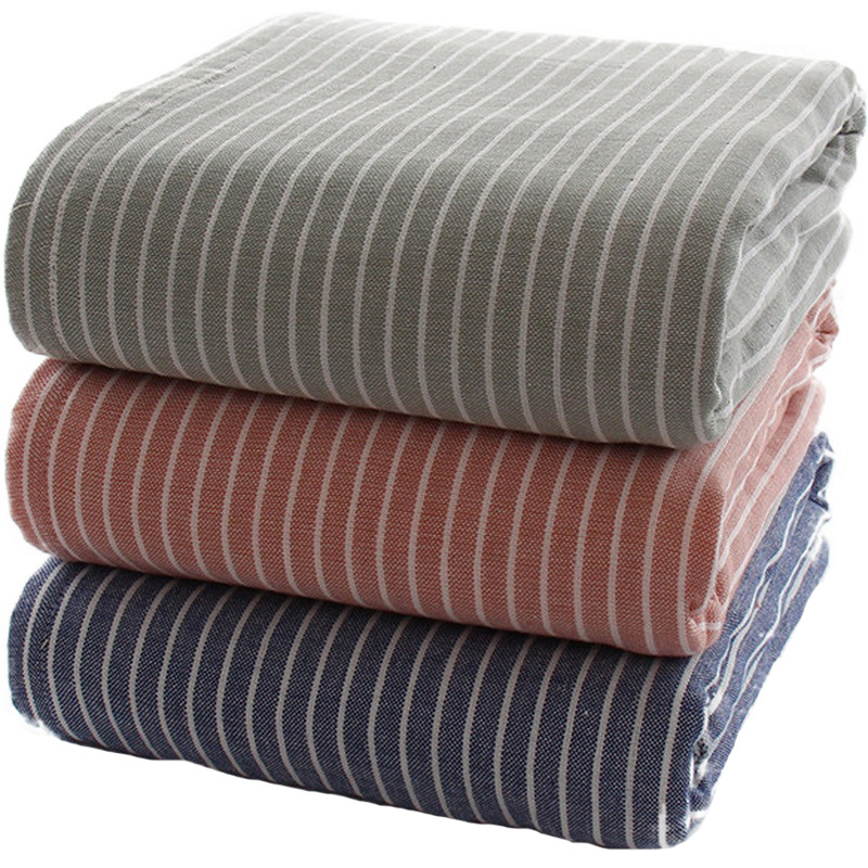 Japanese plaid cotton gauze striped bath towel waffle 70*140 adult cotton thick absorbent gift LOOG