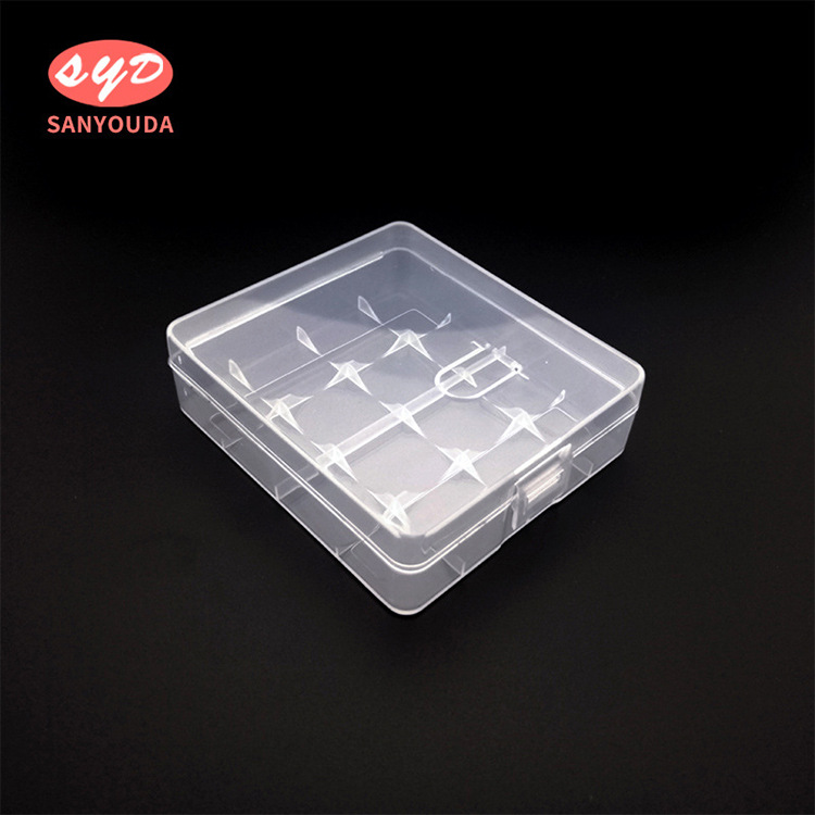Factory Direct hot plastic transparent PP4 18650 battery storage box 4 4 18650 battery box
