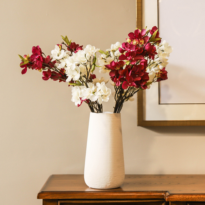 European-style Retro Blossom Blossom Cherry Blossom Simulation Wedding Fake Flower Silk Flower American Living Room Dining Room Decoration Overall Floriculture