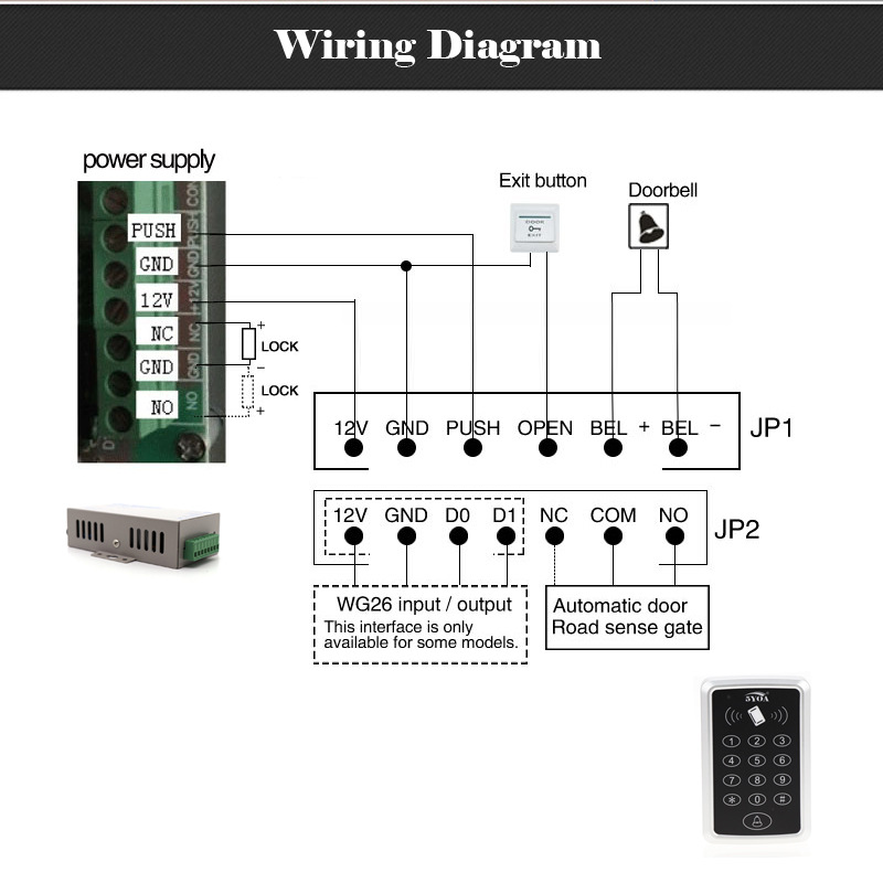 B03 ID/IC access control automatic door card reader access control integrated machine password card access control machine English