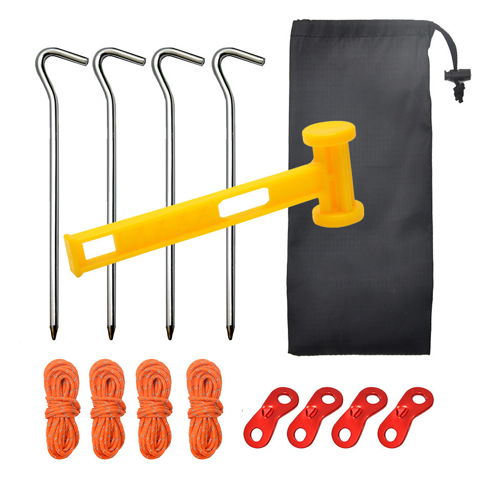 Cross-border Amazon Question Mark 7-type aluminum alloy ground nail camping tent canopy accessories windproof rope hammer Ding suit