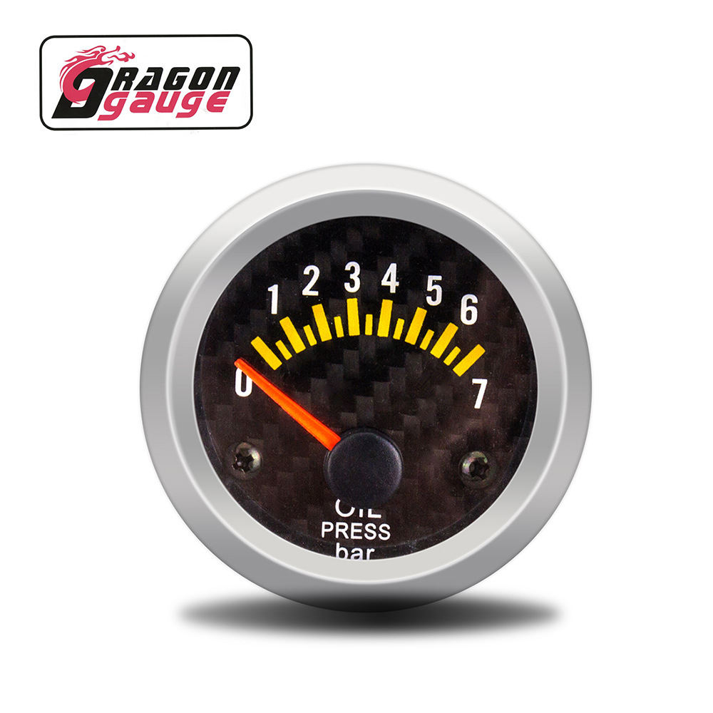 Модифицированный манометр давления масла 52mm, углеродная поверхность