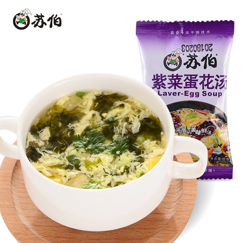 Subo Convenient Instant Food Freeze-dried Seaweed Egg Drop Soup 8g/pack Wholesale