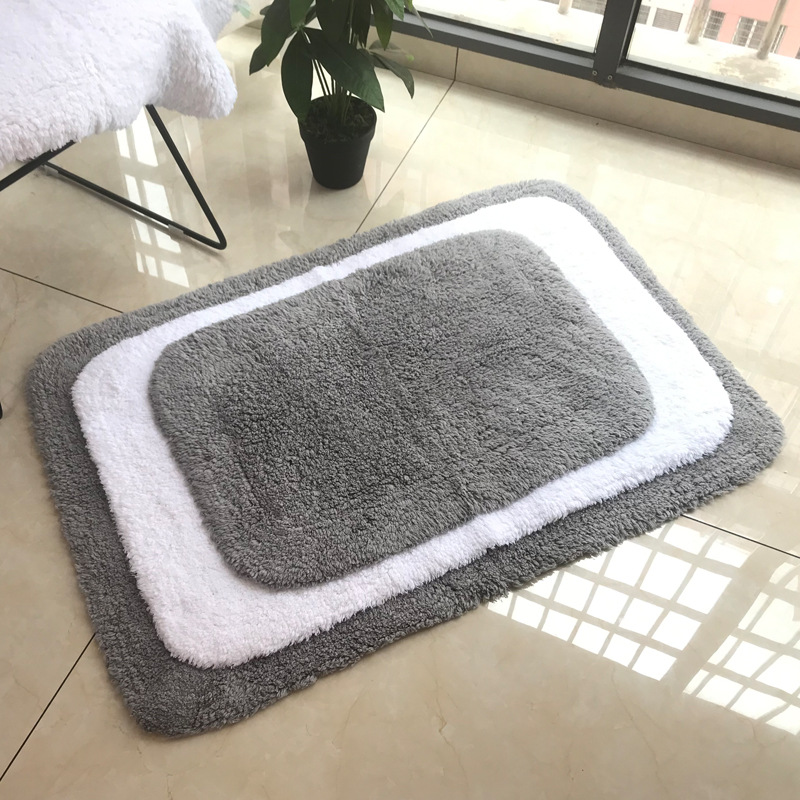 Five-star hotel bathroom long wool floor mat thickened cotton floor towel not easy to slip absorbent bathroom entrance step mat