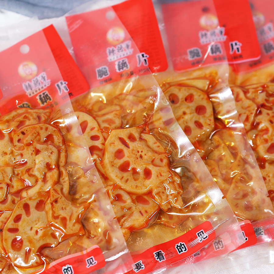 Postage 120g Lotus Root Slice Crisp Lotus Root Slice Perilla Soy Bean Sauce Marinated Cold Food KTV Wine Food Snack Spicy Snack