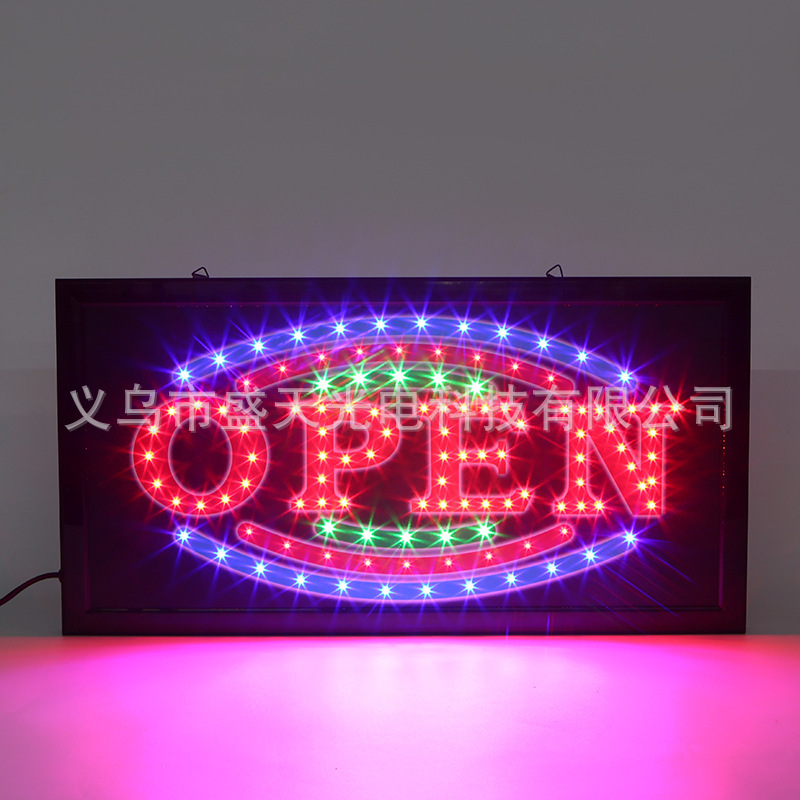 Open Cross-Border Led Billboard English Hanging Sign for Storefront Indoor High-Brightness Scrolling Flashing Sign High-Brightness Display