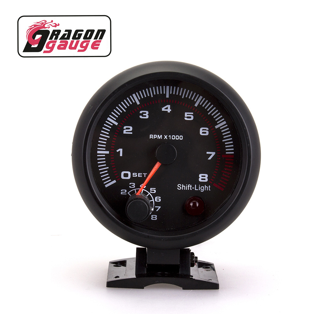 Инструмент для модификации автомобиля белый свет черная поверхность тахометр 12в Універсальный тахометр для гоночных автомобилей