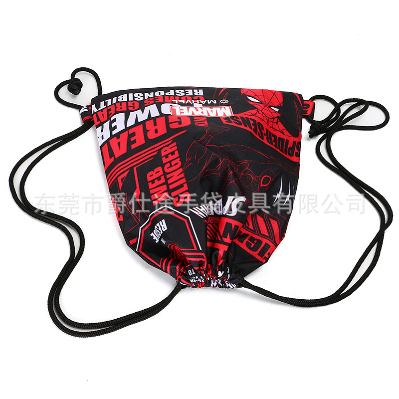 Spider-Man Fitness Polyester Drawstring Pocket Travel Casual Drawstring Backpack Douyin Same Style Drawstring Bag