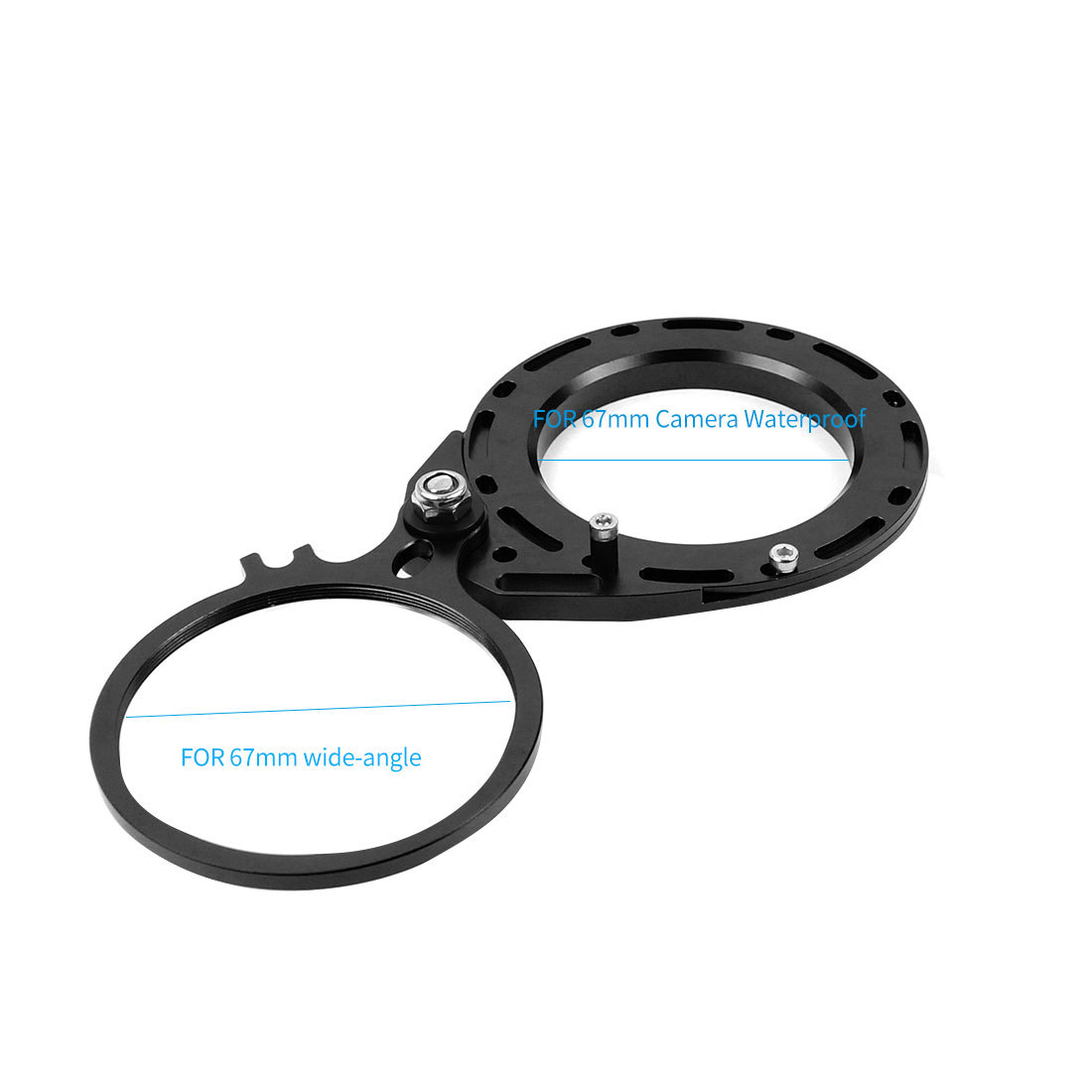 Aluminum Alloy diving lens carrier 67mm adapter ring M67 lens adapter M67 thread camera waterproof shell