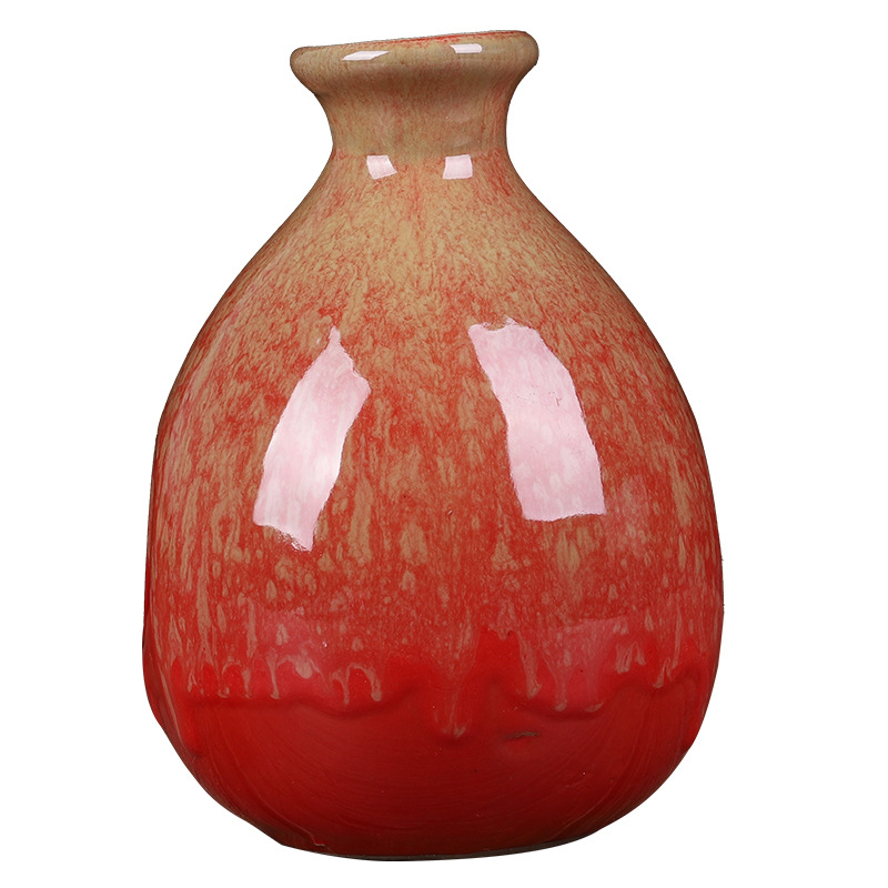 New 500ml Ceramic Wine Bottle Handmade Glaze Clay Antique Bottle 0.5kg Hand-Grabbed Art Ceramic Wine Bottle