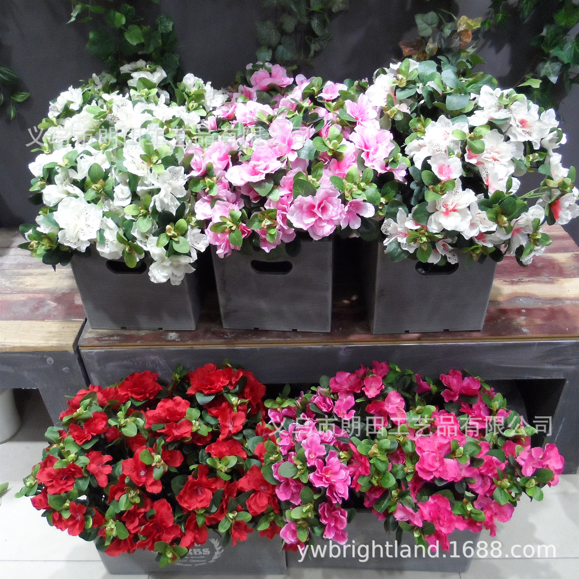 Имитация большого букета шелковых цветов, фальшивые цветы, пластиковые цветы, роза красная, азалия, декор для ландшафта, производители