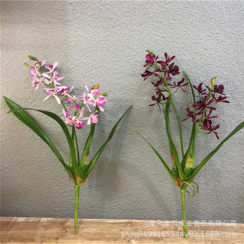 Mini wandailan artificial artificial flower indoor living room flower arrangement decoration silk flower Dendrobium Catlan entrance decoration props