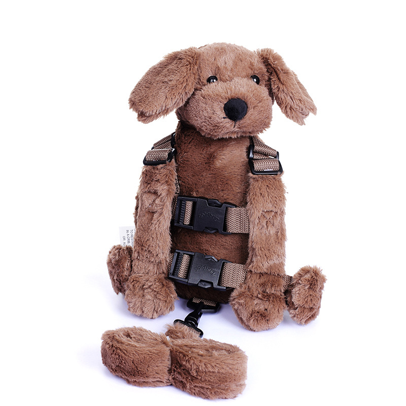 Manufacturer's Ready-made Kidsren's Anti-lost Coffee Long-haired Dog Backpack Baby Toddler Belt Leash Backpack