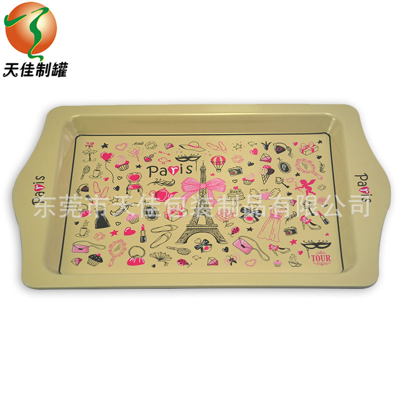 Spot Wholesale Fruit Food Rectangular 250 Medium-Shaped Tinplate Metal Tray