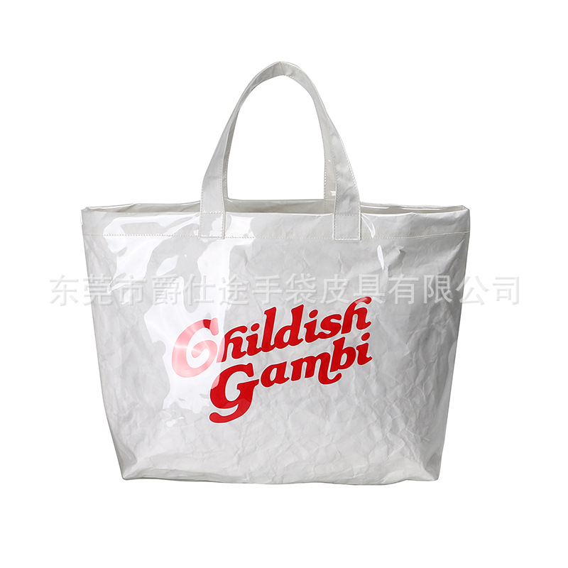 Кастомизированная белая сумка с принтом из твида, модная экосознательная подарочная сумка из бумаги Dupont