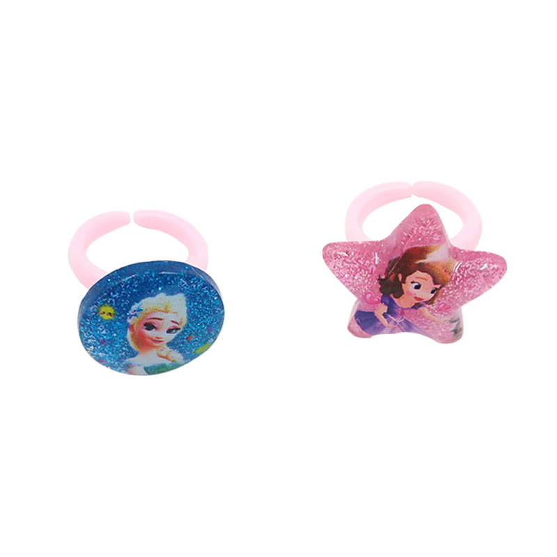 Korean gift cartoon character Princess children's ring Sands jewelry color mixed ring spot wholesale