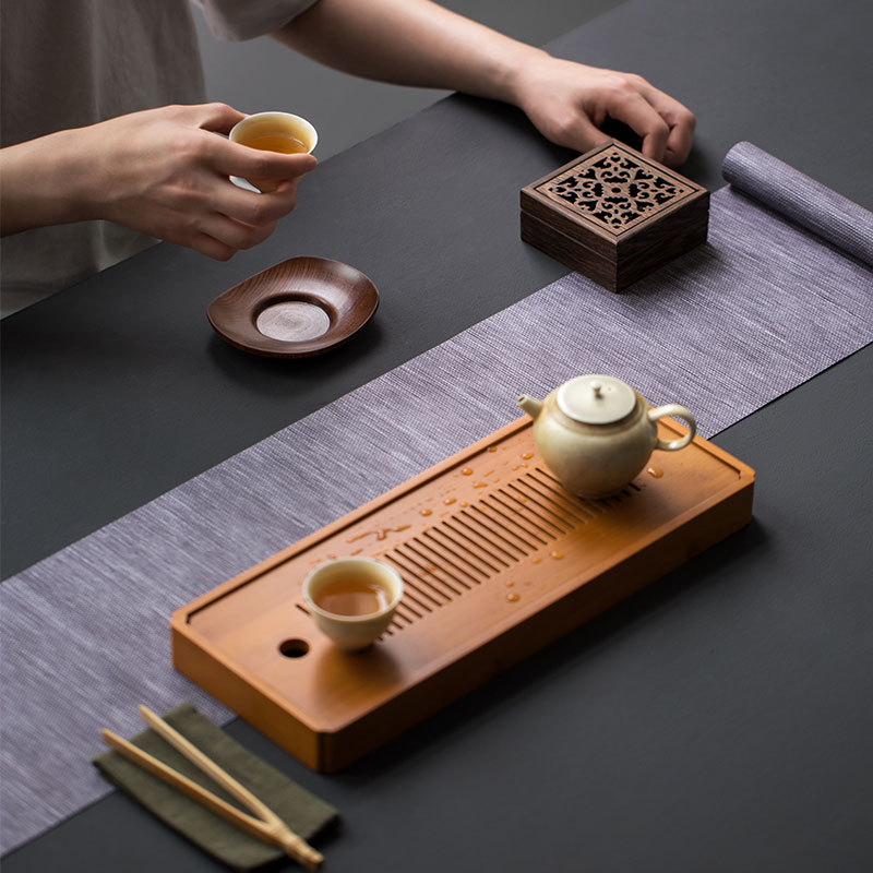 Waterproof Paper Woven Tea Mat Bamboo Mat Plain Fiber Tea Curtain Zen Fabric Table Runner Tea Tablecloth Simple Tea Plate Mat Fragrant Mat