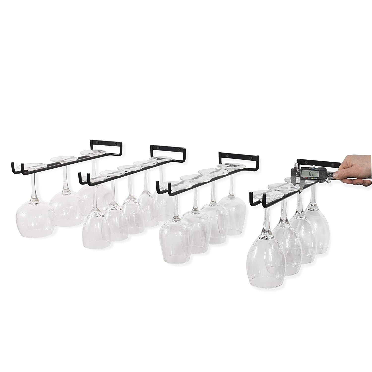 Household Red Wine Glass Hanging Cup Holder Simple Upside down Hanging Goblet Single Row Wine Glass Holder 30cm Wine Glass Holder