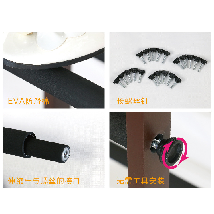 Foreign trade export original single solid wood three-layer high-end non-slip shoe rack tool-free assembly retractable rack can be customized