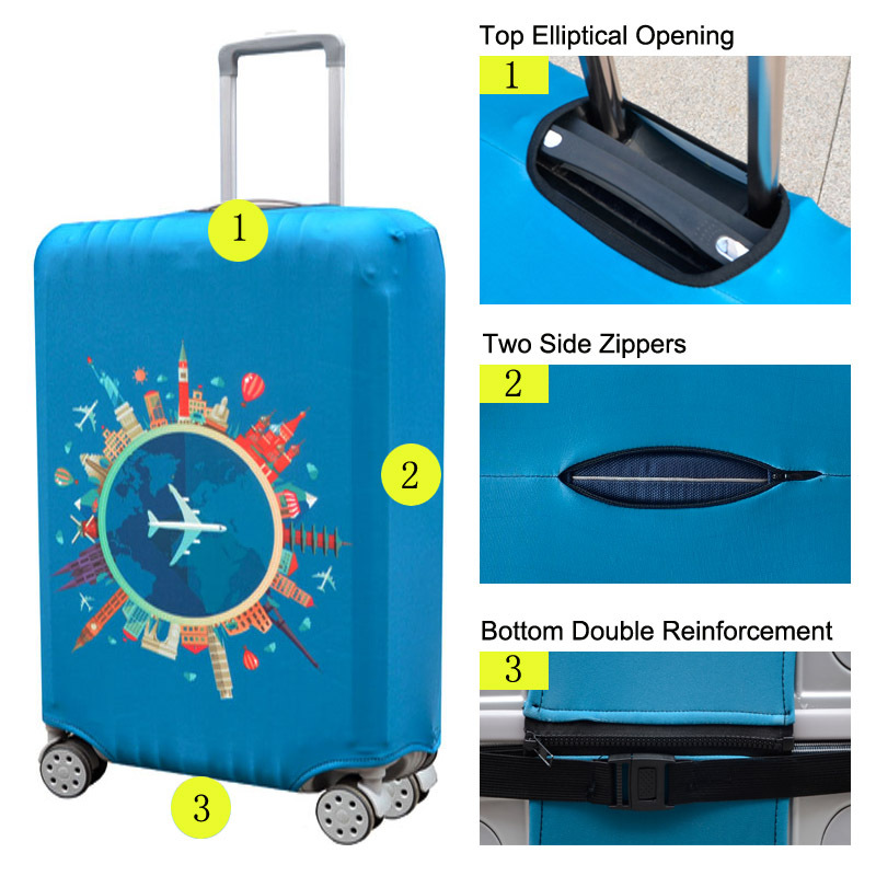 Elastic luggage case luggage case dust cover bag protective cover map pattern 24/28 inch/30 inch a generation of hair