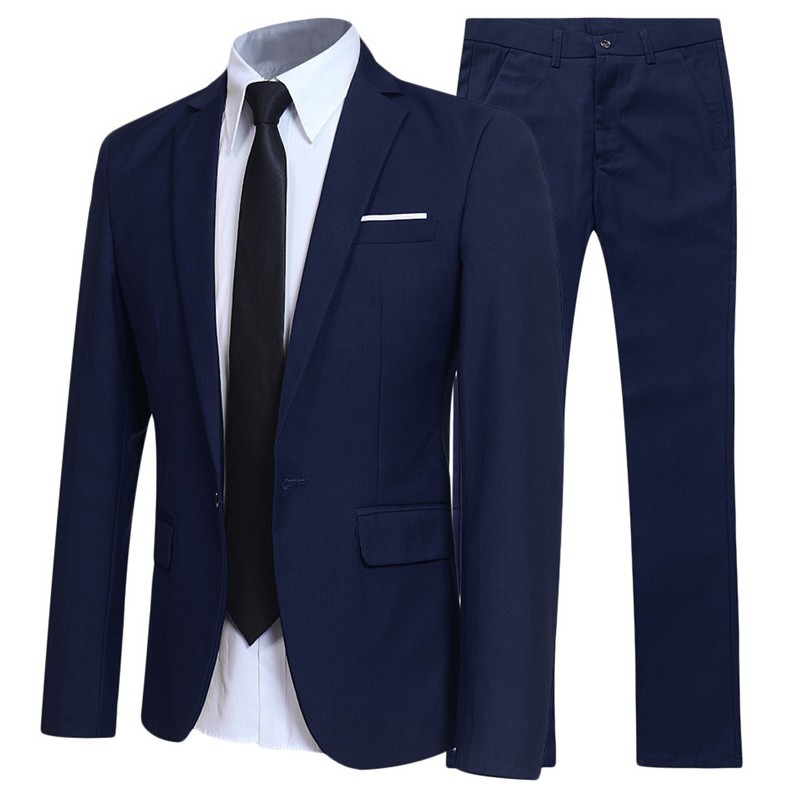 Suit suit men's autumn business wear Korean slim fit business formal wear two-piece suit men's bridegroom wedding dress