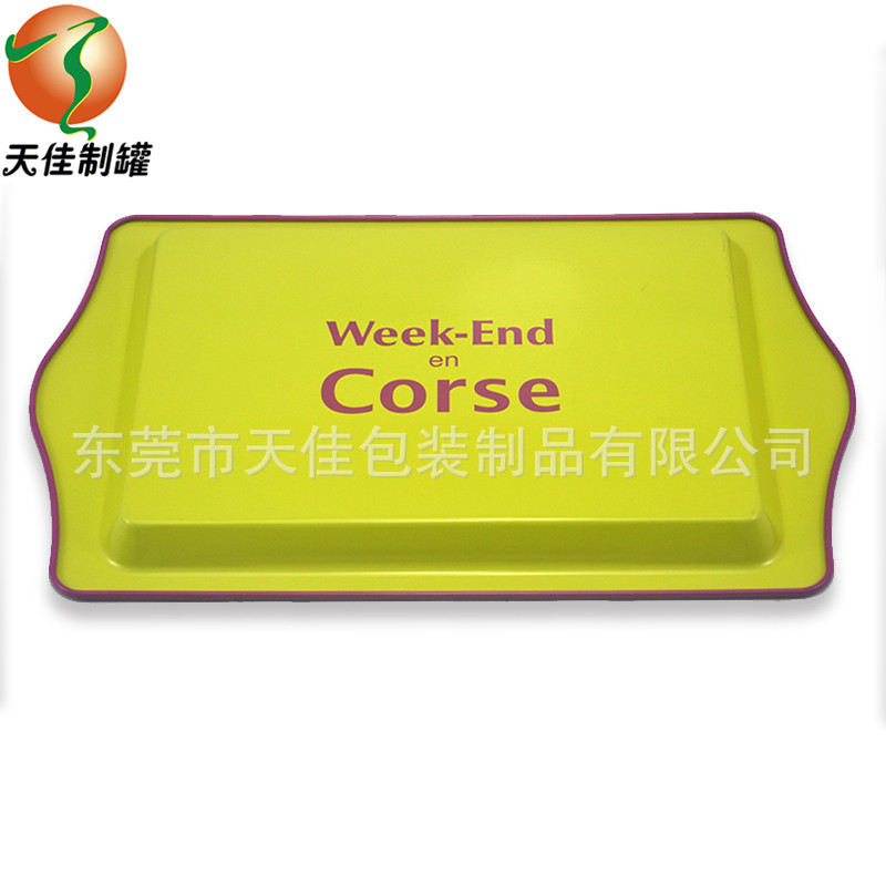 Spot Wholesale Fruit Food Rectangular 250 Medium-Shaped Tinplate Metal Tray