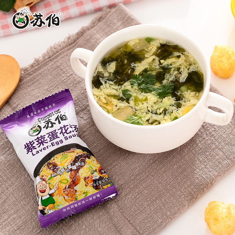 Subo Convenient Instant Food Freeze-dried Seaweed Egg Drop Soup 8g/pack Wholesale