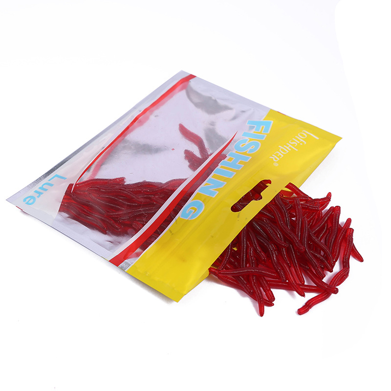 Artificial earthworm factory direct 4cm bait red worm sea fishing fake bait maggots Soft Bait fishing gear Luya wholesale