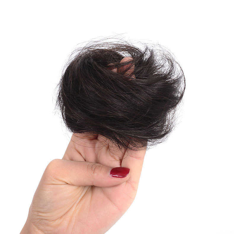 False hair package meatball head Anti-real person false hair package plate hair meatball head hair ring curly hair Bud studio flower Xuchang factory