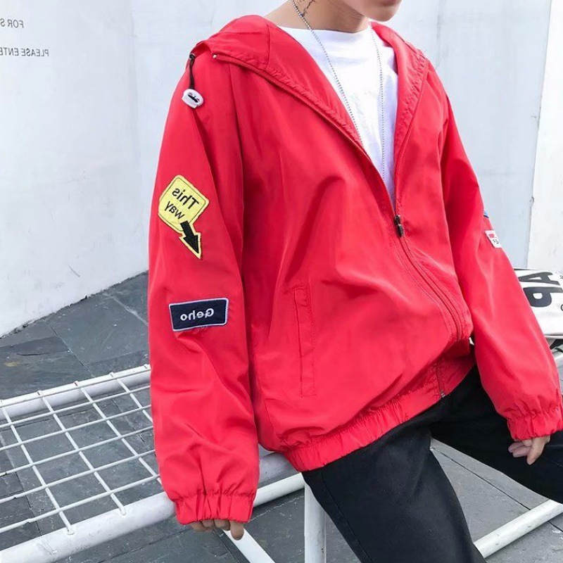 Весенне-летняя куртка, красное пальто для мужчин, стильный корейский slim, куртка для студентов, бейсбольная форма в стиле bf