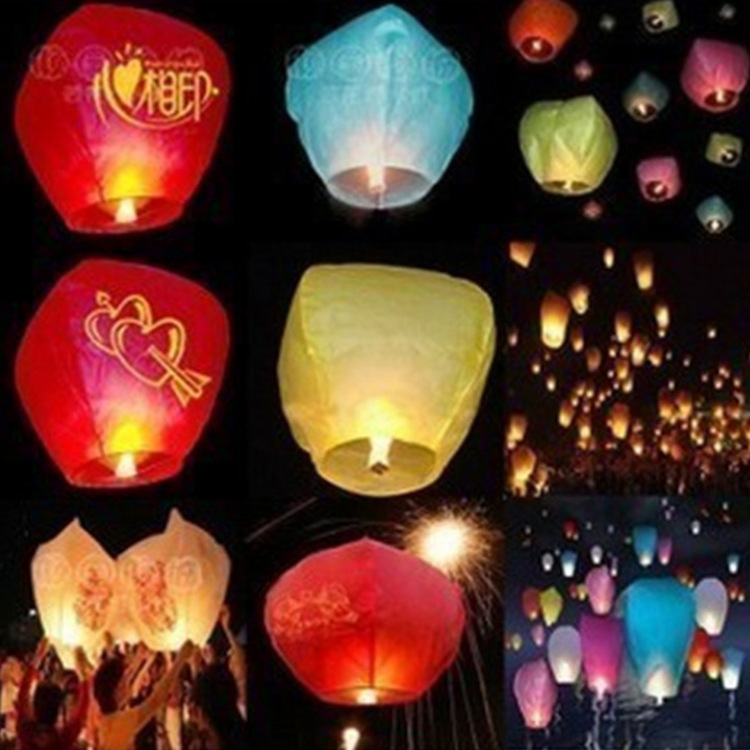 Kongming lantern lotus lamp Valentine's Day creative birthday blessing sky lamp heart-shaped wishing lamp night flying wish