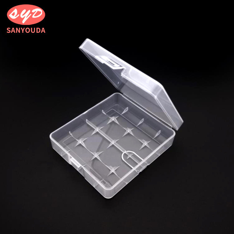 Factory Direct hot plastic transparent PP4 18650 battery storage box 4 4 18650 battery box