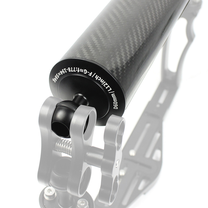 New diving photography double ball head buoyancy lamp arm ultra lightweight carbon fiber diameter D60MM lamp arm buoyancy tube