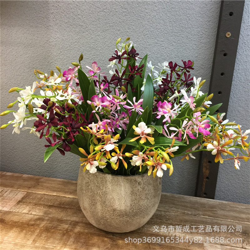 Мини-искусственный цветок вандалей, декор для внутреннего помещения, цветочная композиция для гостиной, шелковый цветок, декор для входа