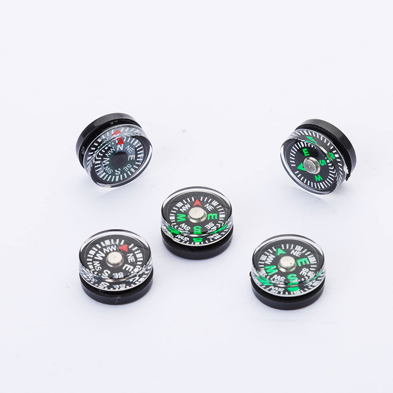 Factory wholesale outer diameter 12mm compass outdoor accessories North needle miniature environmentally friendly plastic positioning compass