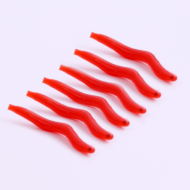 Artificial earthworm fishy red worm bionic bait red Soft Bait Luya bait red worm bait black pit fish food